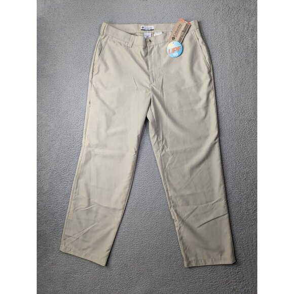Columbia Other - Columbia XCO Pants Mens 36x32 (Meas 37.5x31.5) Beige Chino Zip Pocket UPF 50